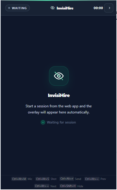 Desktop overlay — waiting state